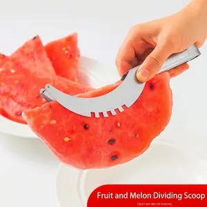 Stainless steel watermelon slicer cutter tool for quick fruit dicing and carving