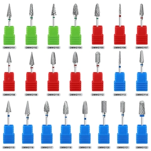 Professional 22-piece tungsten steel nail drill bits set for manicure and cuticle removal