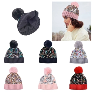 Berretto In Maglia Con Paillettes Da Donna Con Grande Pompon In Pelliccia Sintetica Acrilico Caldo Antivento Inverno