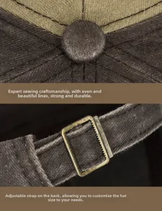 Detail of vintage baseball cap featuring distressed cotton fabric and metal buckle adjustment