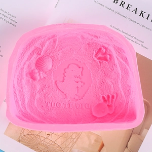 Détails du moule en silicone rose avec formes de dinosaures et fossiles pour loisirs DIY