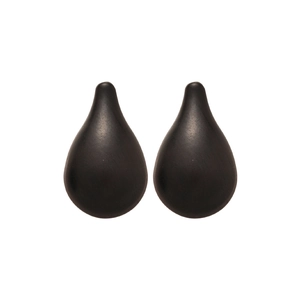 Retro wooden gourd teardrop jewelry set featuring black drop earrings and necklace