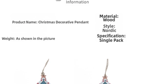 Detail of Nordic wooden Christmas tree ornament with painted star and natural twine cord