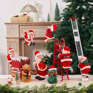 Elektrischer kletternder Weihnachtsmann Set mit Rentier und Bäumen für Weihnachtsdeko