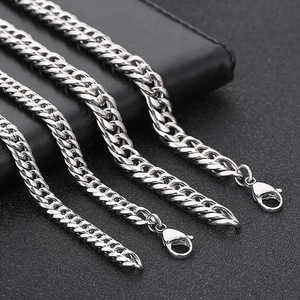 Panzerkette Halskette Titan Edelstahl Silberfarben Poliert Hip Hop Streetwear Schmuck Für Herren Damen