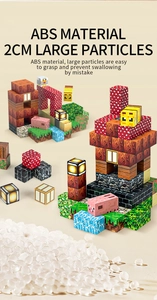 Macro view of 2cm ABS magnetic blocks with cute animal figures and transparent pieces