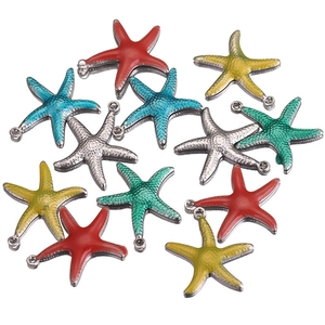 Stainless Steel Star Starfish Pendants Enamel Charms For DIY Necklace Bracelet Jewelry Making Crafting Accessories