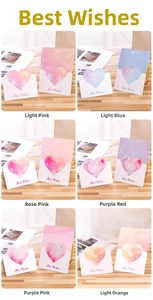 Detail of star-themed heart cards with cut-out designs and 'Best Wishes' text in six colors