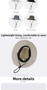Detail view of lightweight breathable inner mesh on outdoor sun hats with adjustable straps