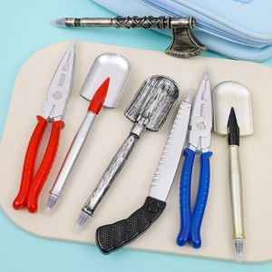 Collection of creative ballpoint pens shaped like miniature metal hardware tools