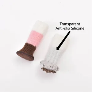 Knitted chair leg floor protectors with anti-slip silicone base in various colors