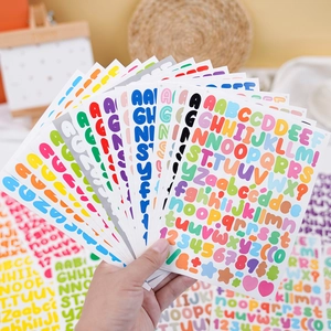 0.5 inch colorful alphabet and number stickers for DIY scrapbooking and card decoration