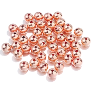 Polierte 18k Roségold plattierte Metallperlen mit Loch für DIY-Schmuckherstellung