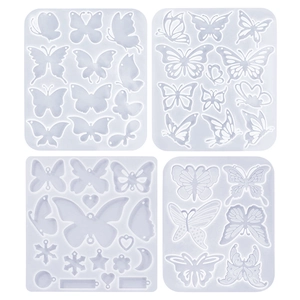 Moule papillon en silicone flexible pour boucles d'oreilles et bijoux en résine DIY