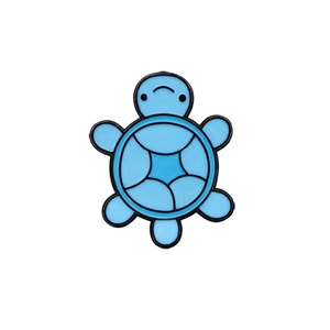 Cute blue cartoon turtle enamel brooch pin in high-quality metal for kids gift decoration