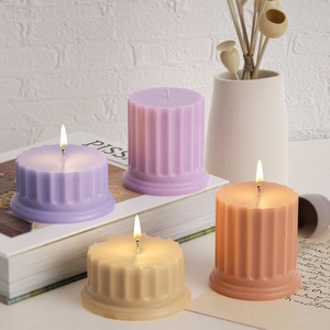 Handmade Roman column scented candles in various colors and sizes for home decor