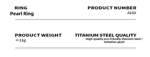 Detail specifications of Y-shaped titanium steel ring with imitation pearl, item A166