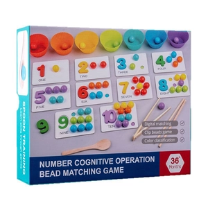 Montessori math toy set with bead matching game and number cognition cards for kids
