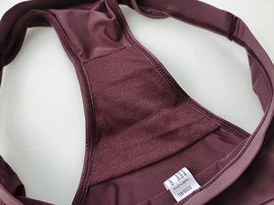 Detail of pure cotton gusset and care label on low-rise ice silk women panties