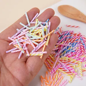 Mini Polymer Ton Schokoriegel Simulation Bunte Gestreifte Streusel Für Slime DIY Creme Kleber Handwerk Handyhülle Dekor