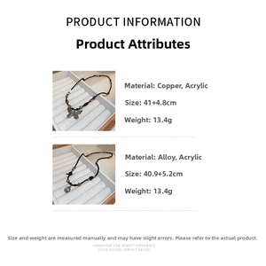 Detailed size chart for butterfly and round pendant beaded necklaces with material specs