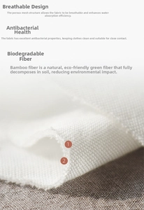 Macro detail of breathable bamboo fiber gauze fabric with antibacterial mesh structure