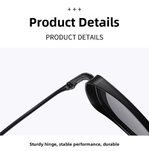 Close-up of durable metal hinge on black vintage square frame sunglasses