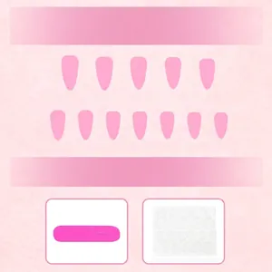 Almond press on nails size chart showing 12 different dimensions for DIY manicure kit