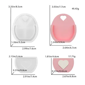 Detailed dimensions and weight specifications for heart flower basket silicone mold