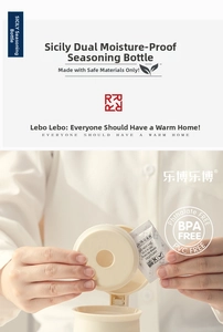 Detail of BPA-free spice jar lid with silicone seal and silica gel desiccant slot