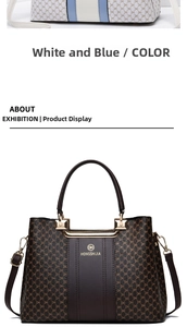 Detail view of leather handbag texture with gold metal logo and letter prints