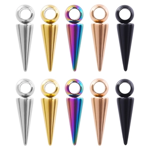 Cone Spike Pendant Stainless Steel Geometric DIY Jewelry Making Accessories For Necklaces Bracelets Punk Gothic Style