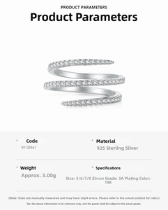 Detail view of 925 sterling silver snake ring with 5A zircons and 18K plating