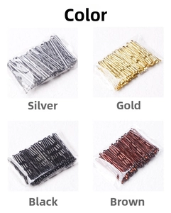 Detailed comparison of metal wavy hair clips in silver, gold, black, and brown finishes