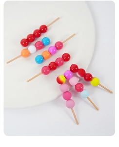Détails de perles miniatures colorées en résine style fruits confits pour bijoux DIY