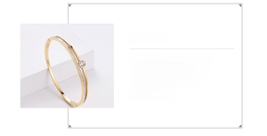 Detailed macro view of 316L stainless steel gold bangle with paved sparkling crystals