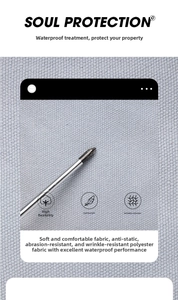 Detail showing tear-resistant and waterproof polyester fabric with anti-static treatment