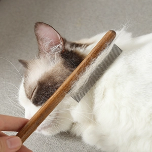 Haustierpflege Kamm Holzgriff Edelstahlstifte Entfilzungswerkzeug Für Hunde Katzen Flohentfernung Profi Haarbürste