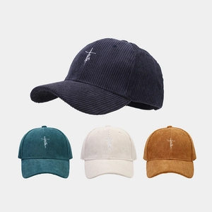 Casquette De Baseball En Velours Côtelé Broderie Faith Croix Réglable Rétro Chapeau Soleil Femme Homme