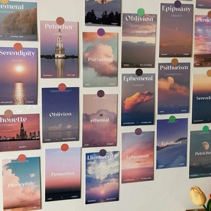 Artistic wall stickers with scenic photography and poetic English typography for decor