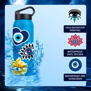 50 adesivi Evil Eye in vinile impermeabili per borracce con stampa ad alta definizione