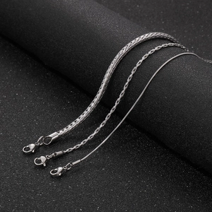 Chain Necklace 316L Stainless Steel Wheat Box Snake Link Lobster Clasp Polished Minimalist Punk Unisex Jewelry