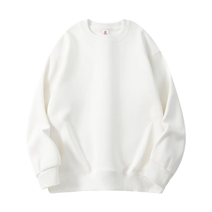 Men Sweatshirt Cotton Polyester Blend Crewneck Pullover Long Sleeve Drop Shoulder Loose Fit Casual Minimalist Fashion