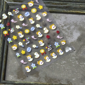 Cute Japanese garden duck nail art stickers with thin flexible adhesive for nail decoration