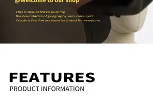 Detail view of the product information section with premium textured fabric background