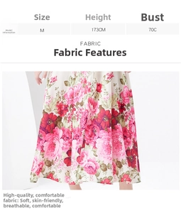 Detailed close-up of high-waisted chiffon maxi dress with vintage pink floral prints