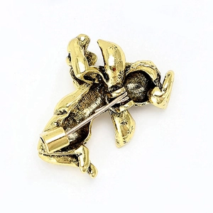 Vintage gold alloy angel brooch with creative reading design and secure back pin