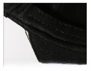 Detail of the thickened sweatband and fine stitching inside a winter baseball cap