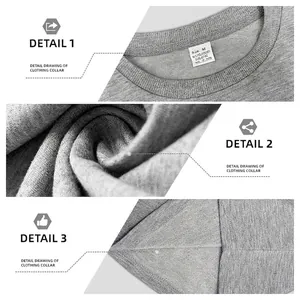 Ensemble sport gris pour homme en polyester avec détails du col rond et de la texture
