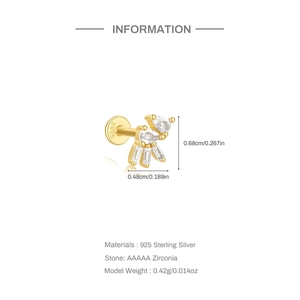 Detailed size specifications for sterling silver tassel zirconia stud earring